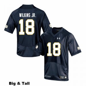 Notre Dame Fighting Irish Men's Joe Wilkins Jr. #18 Navy Under Armour Authentic Stitched Big & Tall College NCAA Football Jersey QZR0699AF